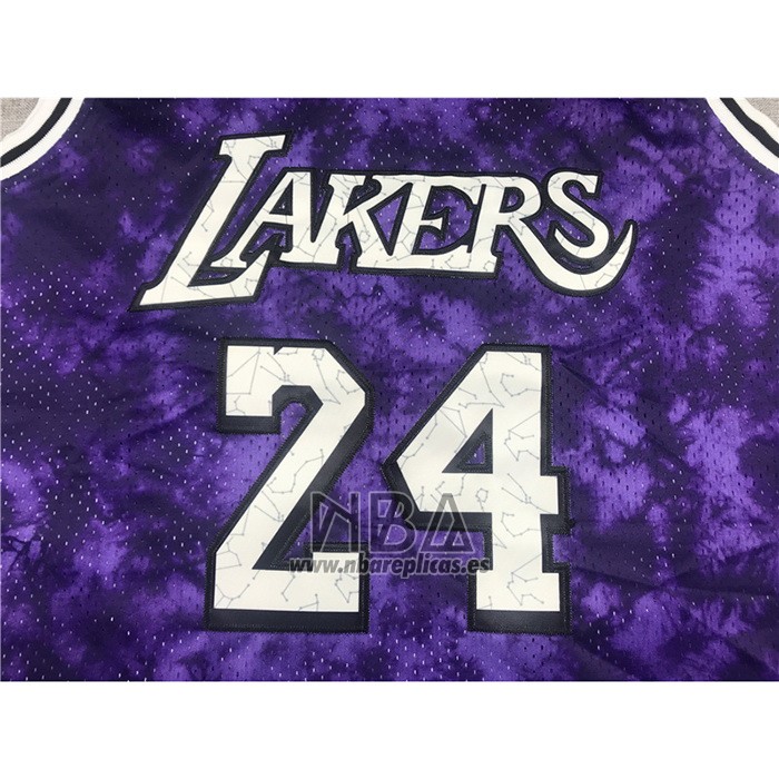 Camiseta Los Angeles Laker Kobe Bryant NO 24 Galaxy Violeta